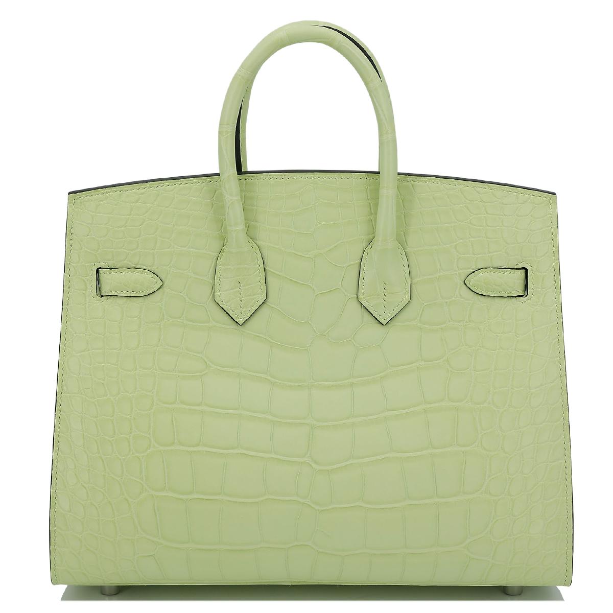 Brand New ( Rank N ) HERMÈS Birkin 25 Sellier Jaune Bourgeon (R9) Matte Alligator Palladium hardware B (2023) - 3