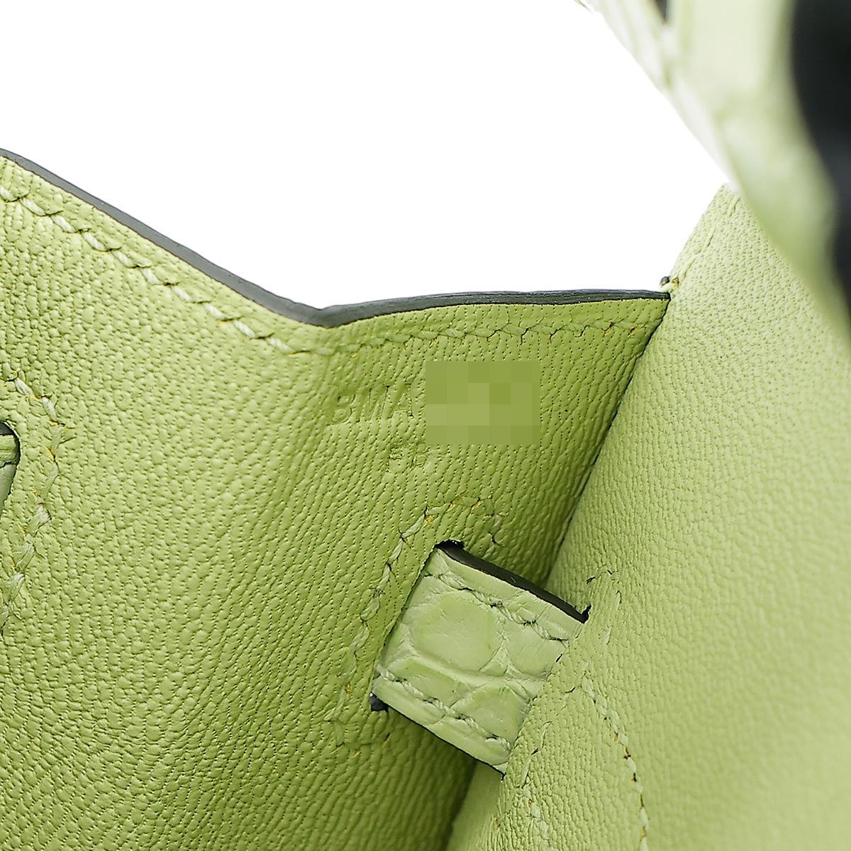 Brand New ( Rank N ) HERMÈS Birkin 25 Sellier Jaune Bourgeon (R9) Matte Alligator Palladium hardware B (2023) - 17