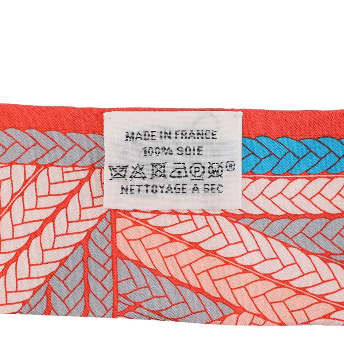 HERMÈS Twilly Torres H in Orange and Blue Silk - 7