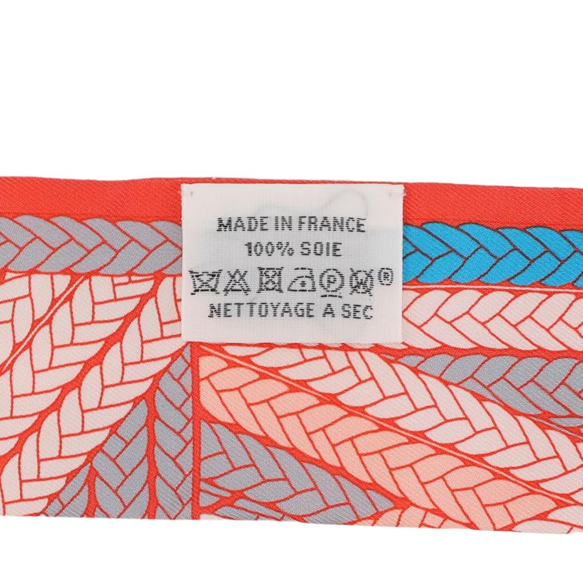 Brand New ( Rank N ) HERMÈS Twilly Orange (93) Blue Silk Other - 7