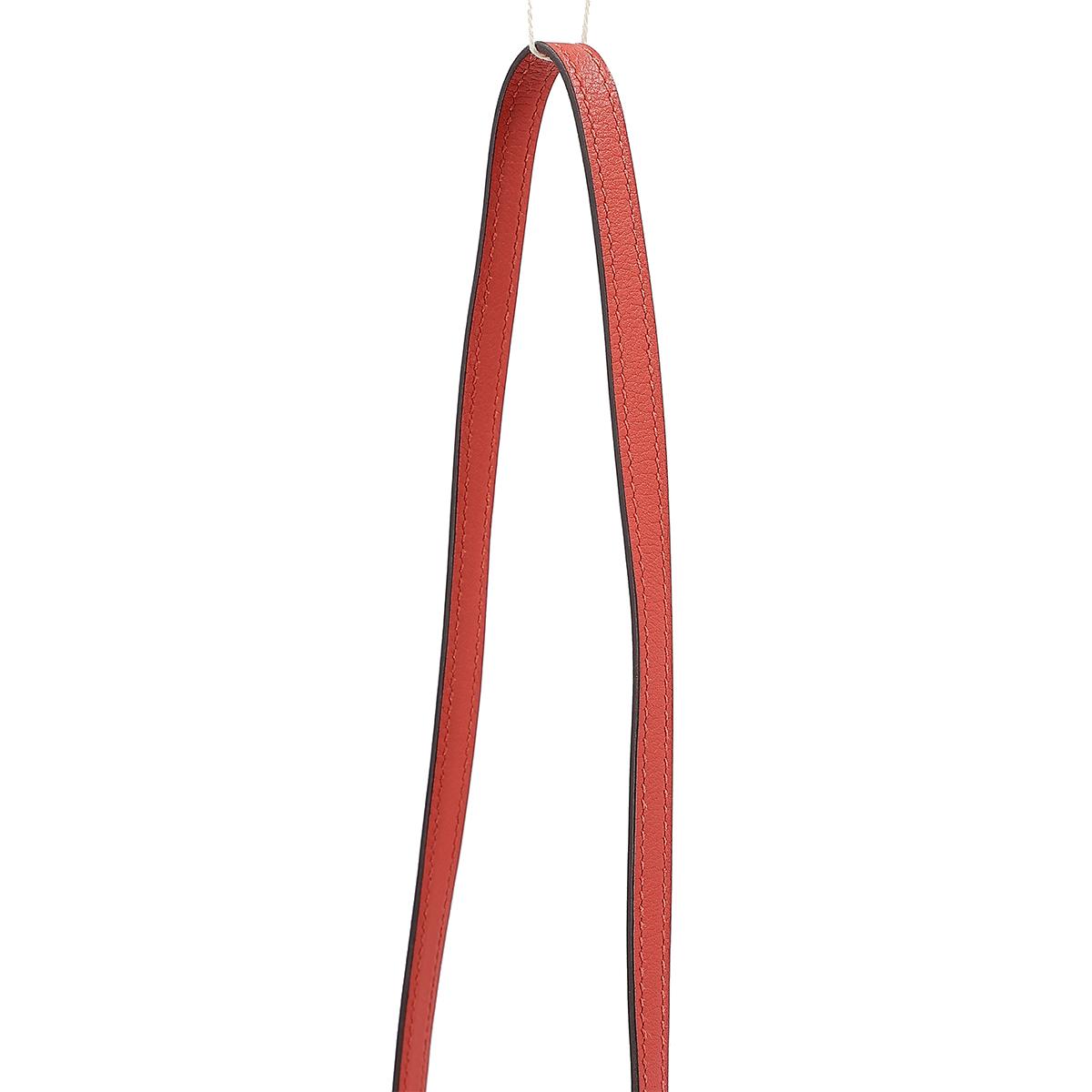 HERMÈS Roulis Mini shoulder bag in Rouge Tomate Evercolor leather with Gold hardware - 6