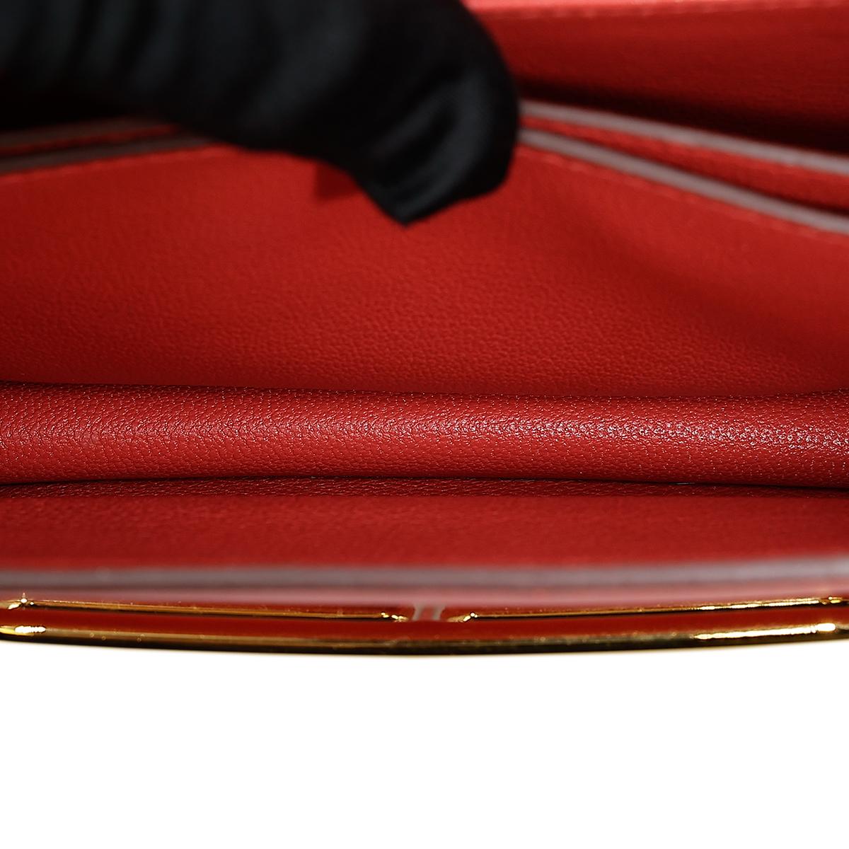 HERMÈS Roulis Mini shoulder bag in Rouge Tomate Evercolor leather with Gold hardware - 15