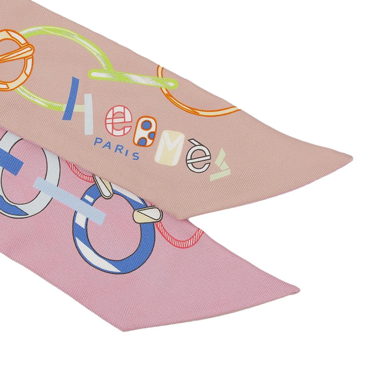 HERMÈS Twilly Do Re Boucles in Pink Silk - 3