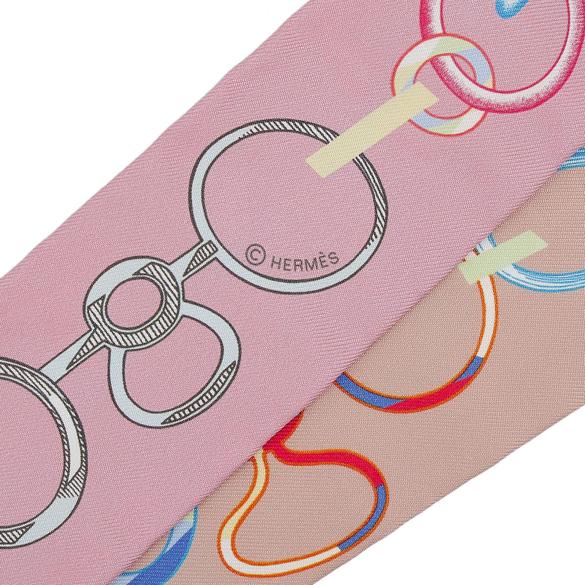 HERMÈS Twilly Do Re Boucles in Pink Silk - 4