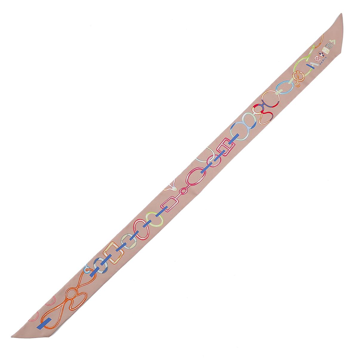 HERMÈS Twilly Do Re Boucles in Pink Silk - 5
