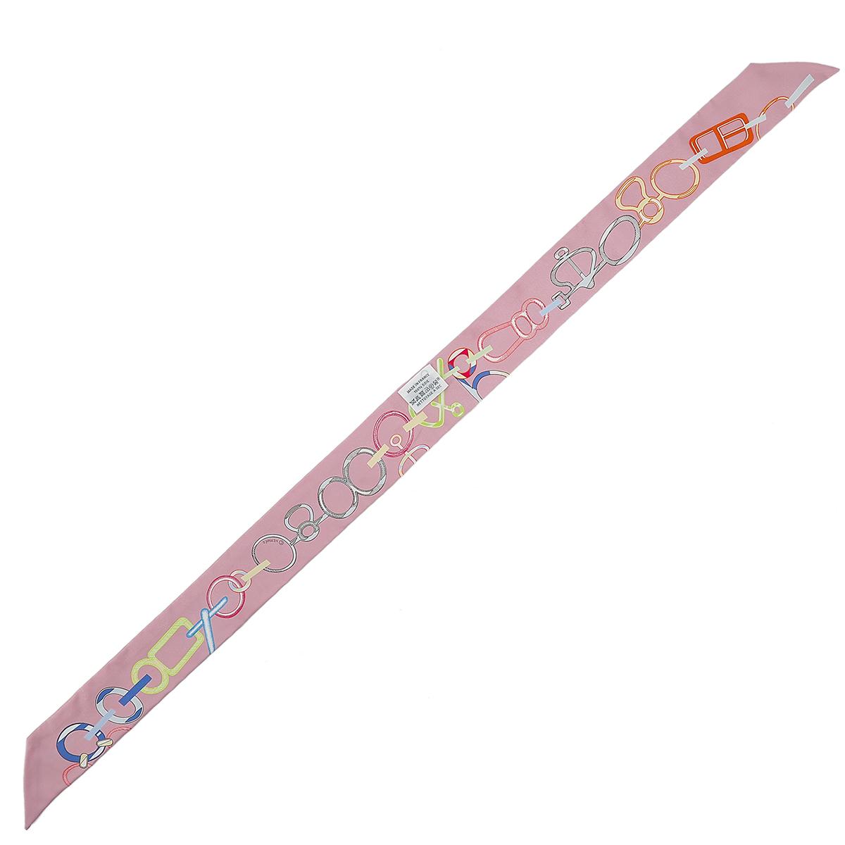 HERMÈS Twilly Do Re Boucles in Pink Silk - 6