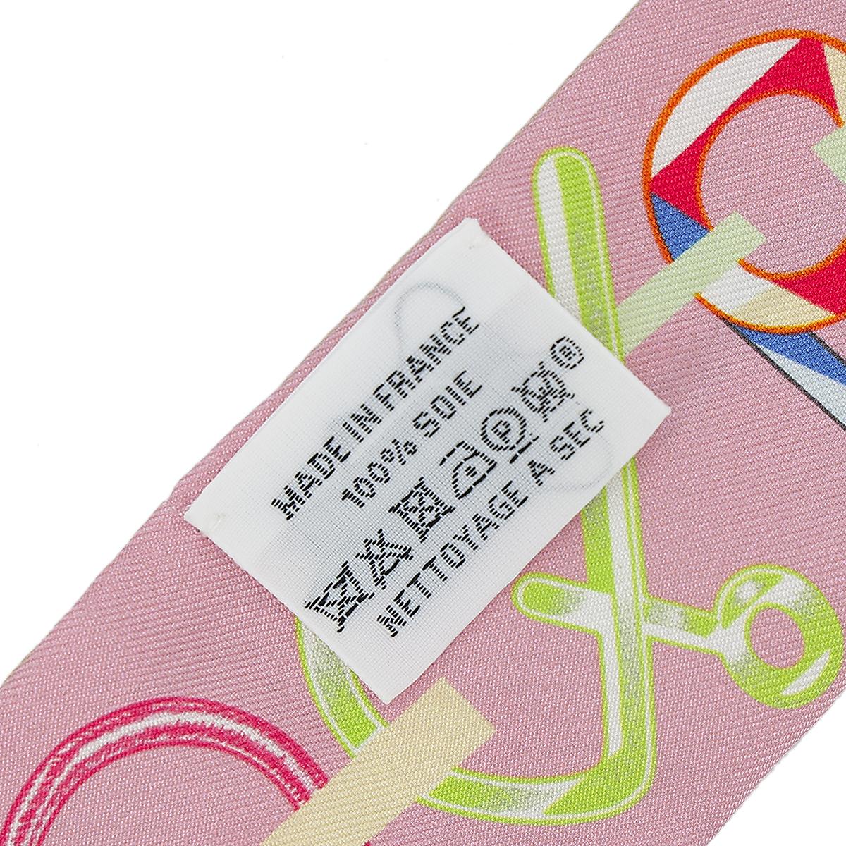 HERMÈS Twilly Do Re Boucles in Pink Silk - 7