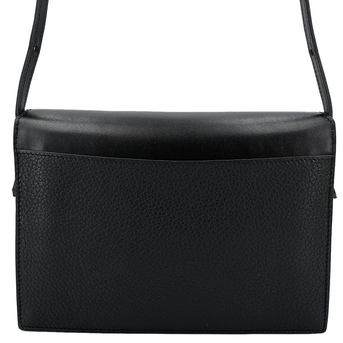 HERMÈS Faco clutch in Black Chevre leather with Palladium hardware - 3
