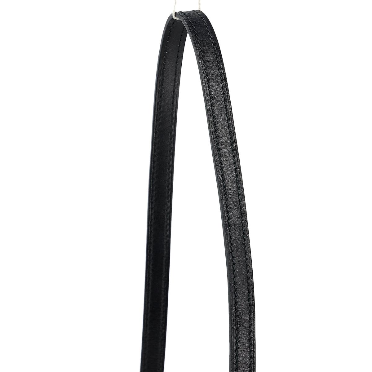 HERMÈS Faco clutch in Black Chevre leather with Palladium hardware - 6