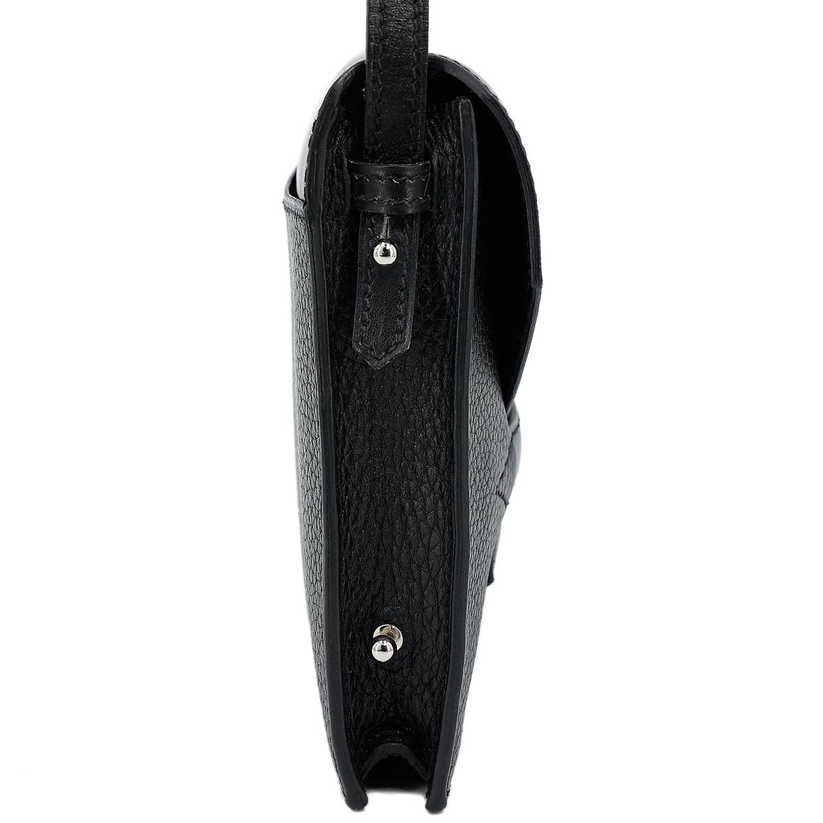 HERMÈS Faco clutch in Black Chevre leather with Palladium hardware - 5