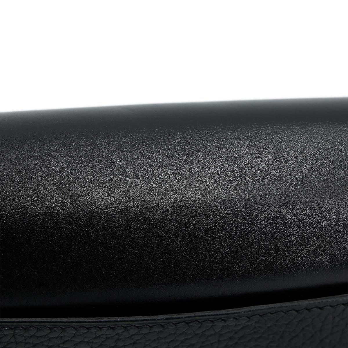 HERMÈS Faco clutch in Black Chevre leather with Palladium hardware - 19