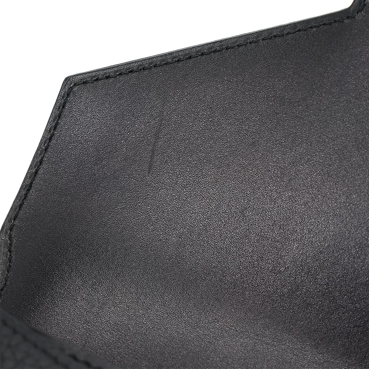HERMÈS Faco clutch in Black Chevre leather with Palladium hardware - 16