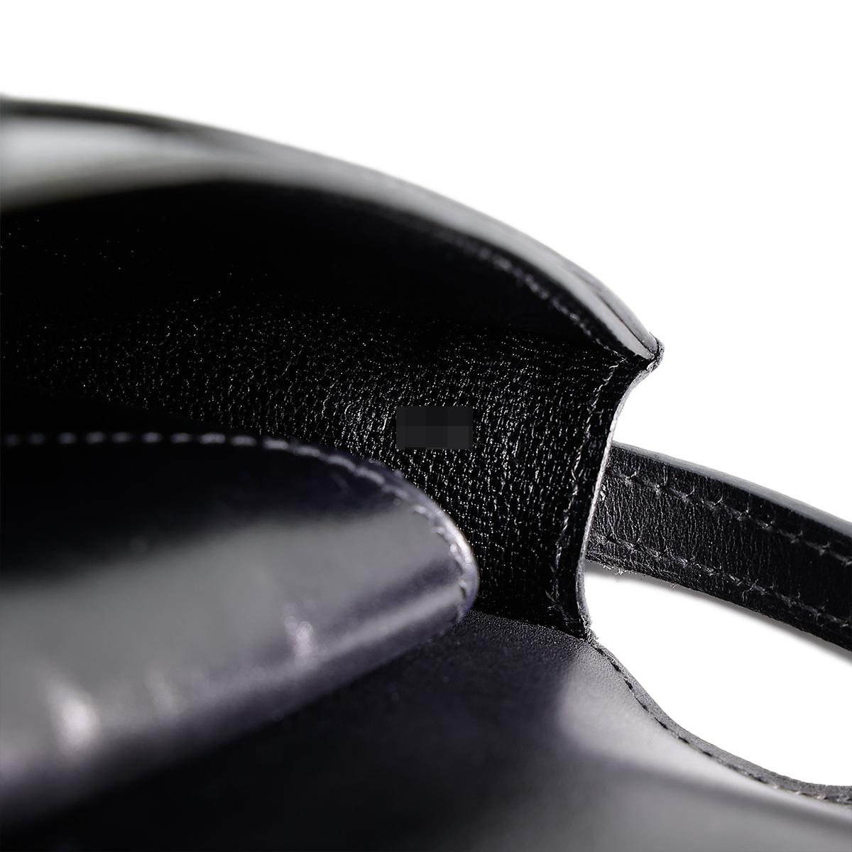 HERMÈS Faco clutch in Black Chevre leather with Palladium hardware - 22