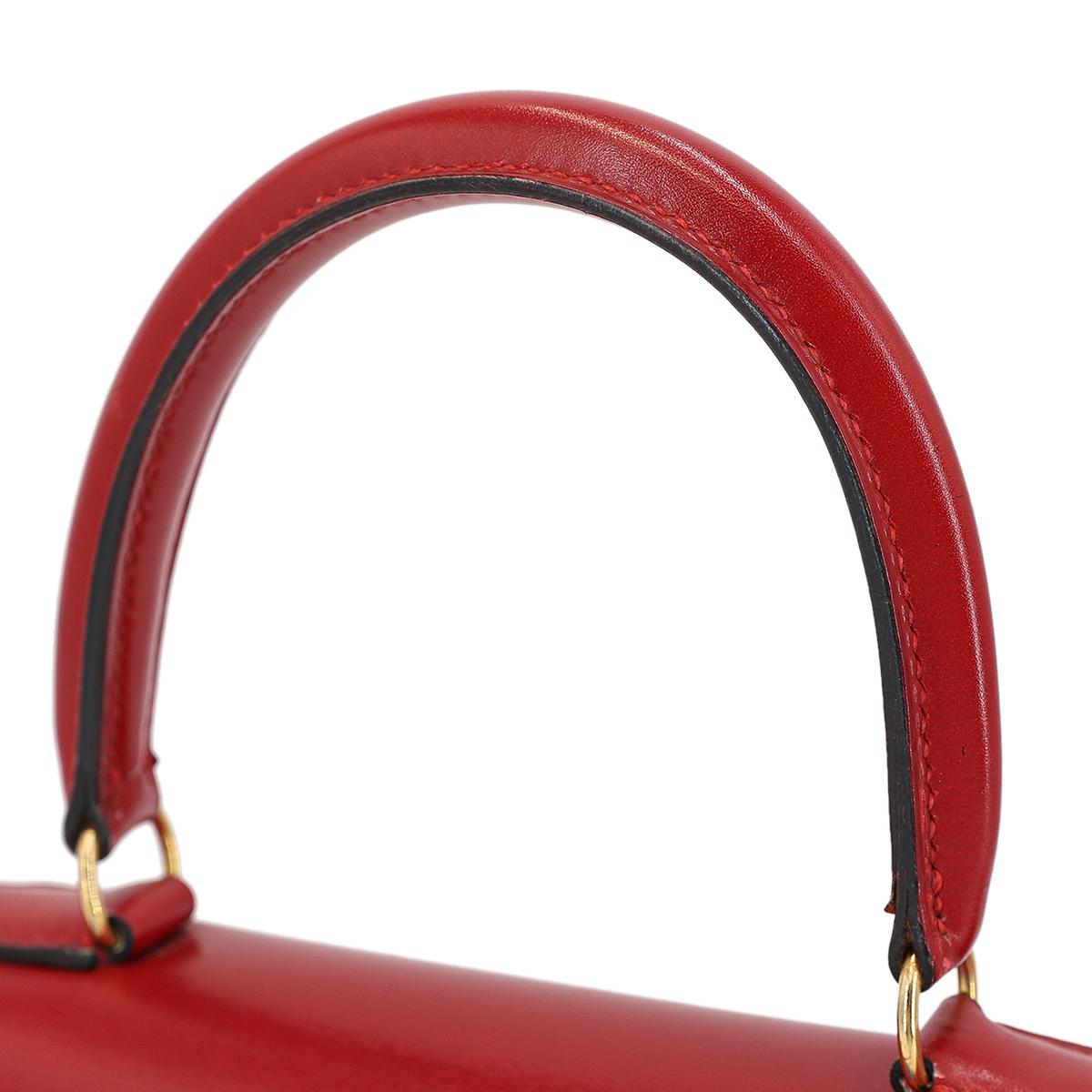 Very Good ( Rank A) HERMÈS Vintage Mini Kelly 20 Rouge Vif (53) Gold hardware Circle S (1989) - 6