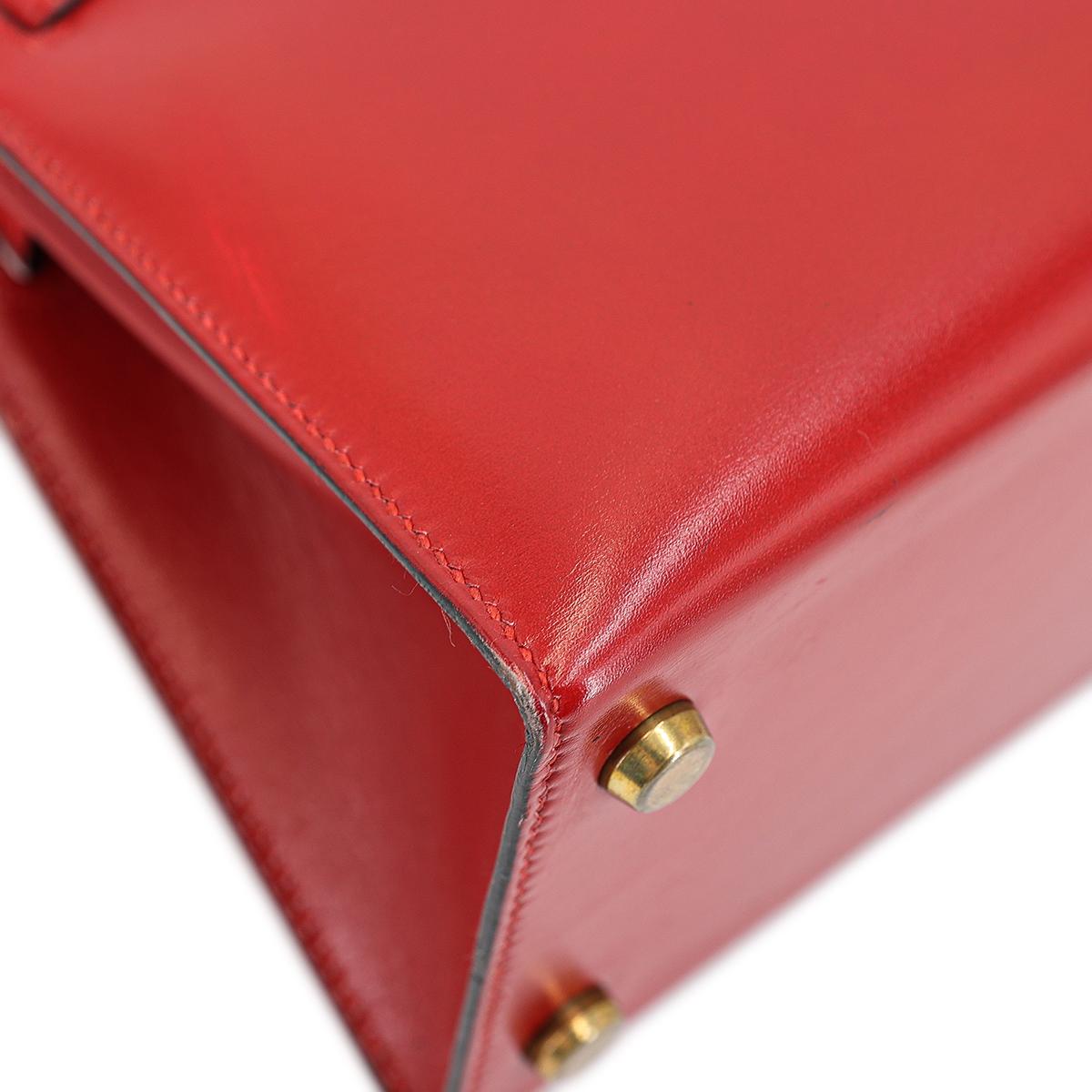 Very Good ( Rank A) HERMÈS Vintage Mini Kelly 20 Rouge Vif (53) Gold hardware Circle S (1989) - 11