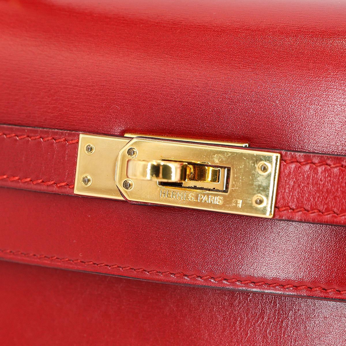 Very Good ( Rank A) HERMÈS Vintage Mini Kelly 20 Rouge Vif (53) Gold hardware Circle S (1989) - 14