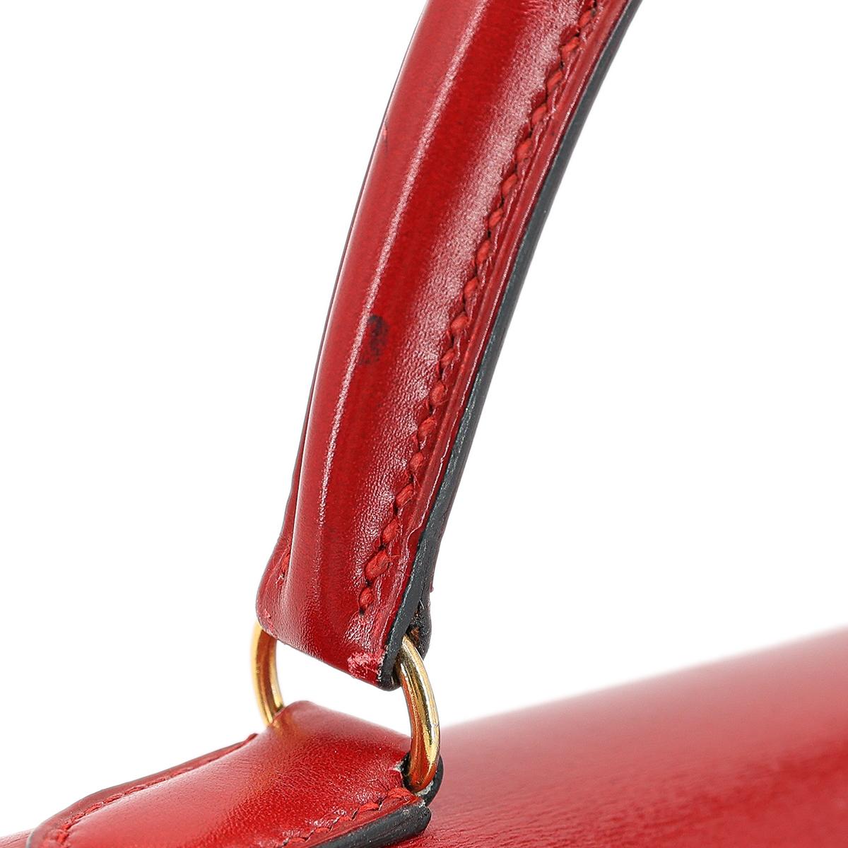 Very Good ( Rank A) HERMÈS Vintage Mini Kelly 20 Rouge Vif (53) Gold hardware Circle S (1989) - 7