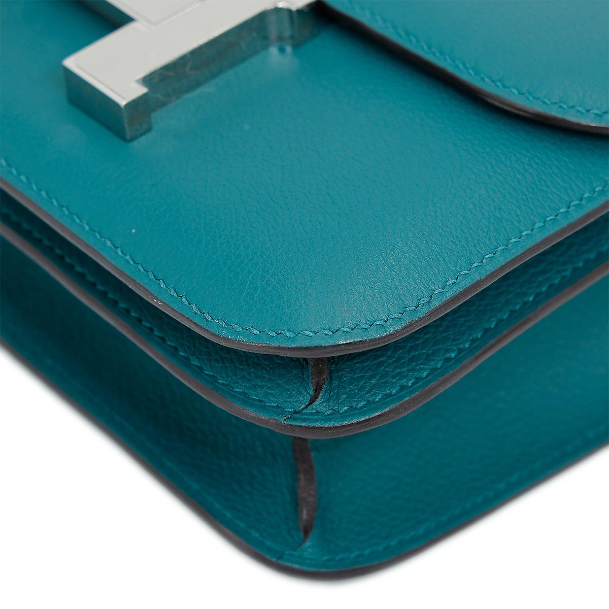 HERMÈS Constance Mini 19 shoulder bag in Colvert Evercolor leather with Palladium hardware - 9