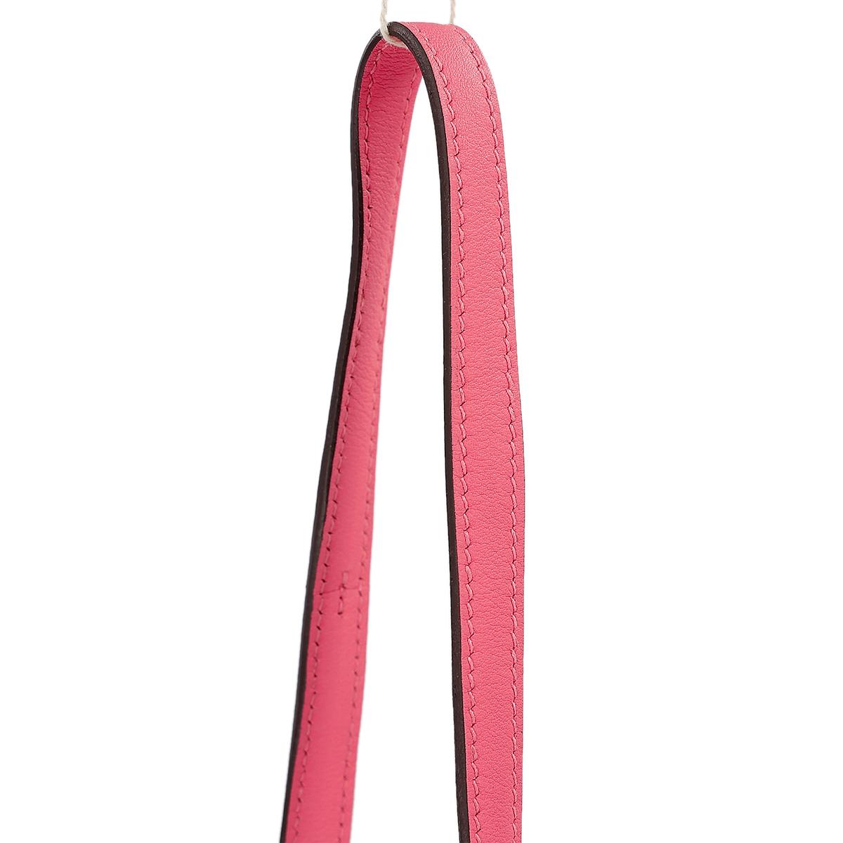 [中古] HERMÈS 愛馬仕 Constance Mini 19 康康 單肩包 8W Rose Azalee 脣膏粉 Swift牛皮 銀扣 - 6