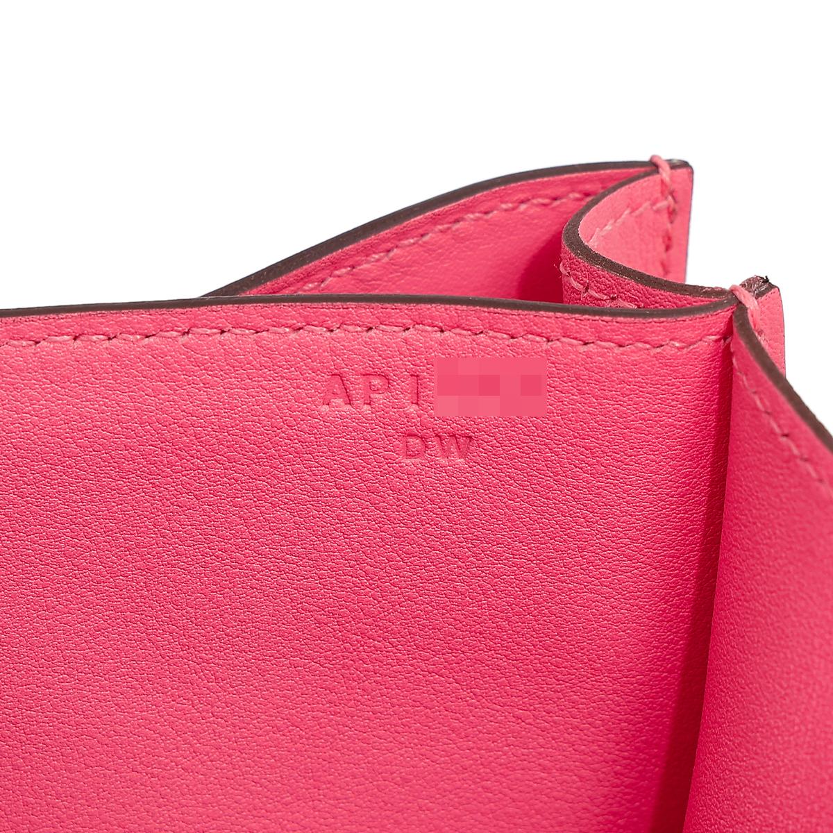 [中古] HERMÈS 愛馬仕 Constance Mini 19 康康 單肩包 8W Rose Azalee 脣膏粉 Swift牛皮 銀扣 - 22