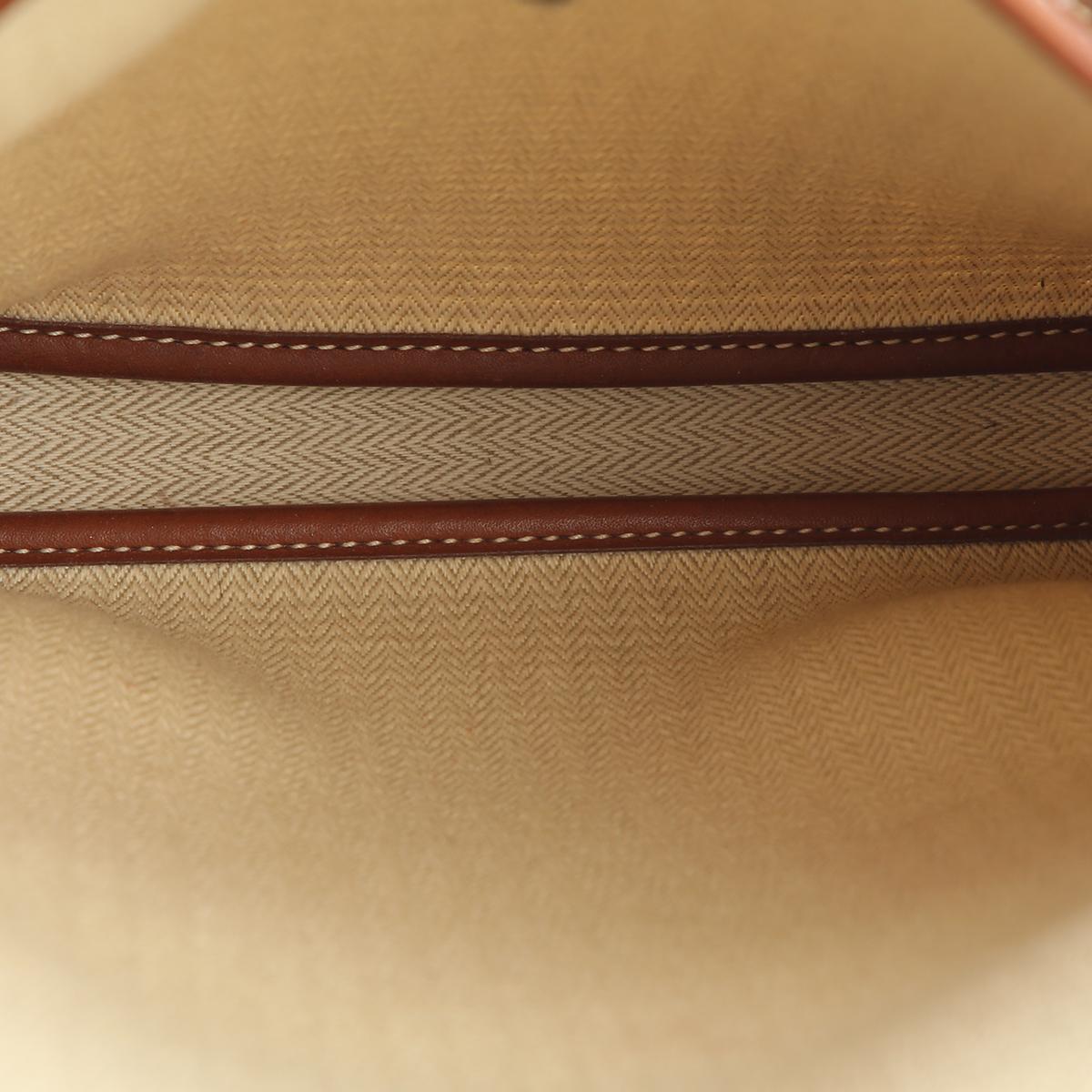 [中古] HERMÈS 愛馬仕 單肩包 棕色 馬毛編織 馬鞍皮 銀扣 - 15