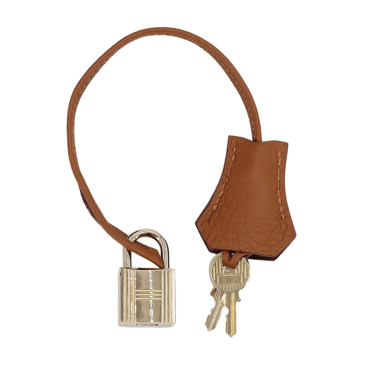 HERMÈS Limited Edition Birkin Club 30 handbag in Gold and Marron d'Inde  Clemence leather and Ficelle Lizard with Permabrass hardware - 18