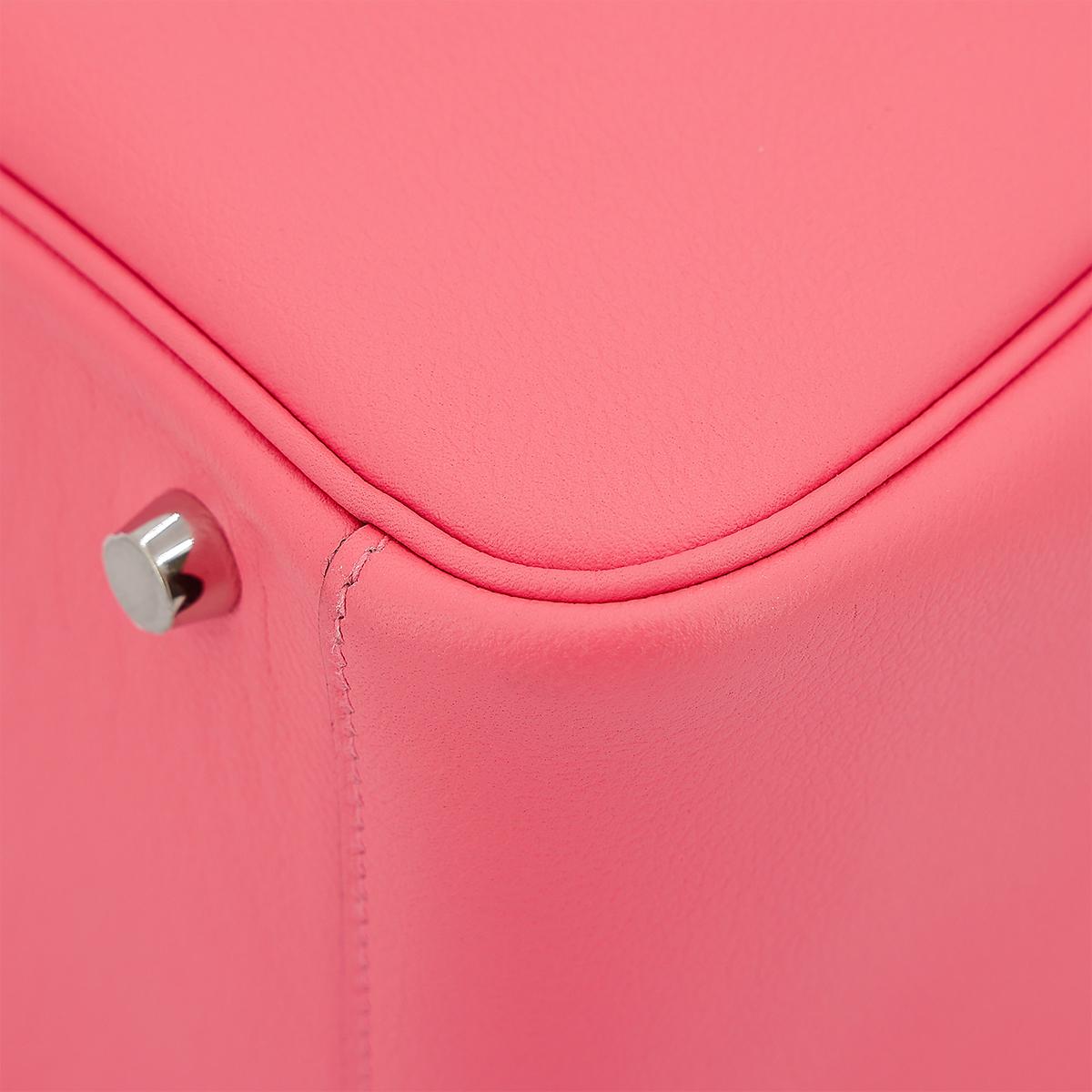 HERMÈS エルメス リンディ30 ローズアザレ エバーカラー シルバー金具 C刻印 - 12