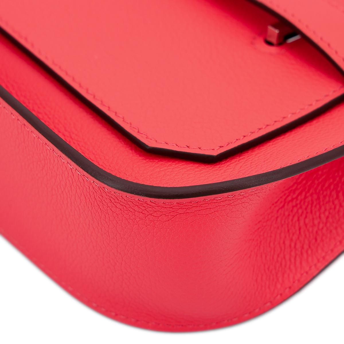 HERMÈS Jypsiere Mini shoulder bag in Rose Texas Evercolor leather with Palladium hardware - 10