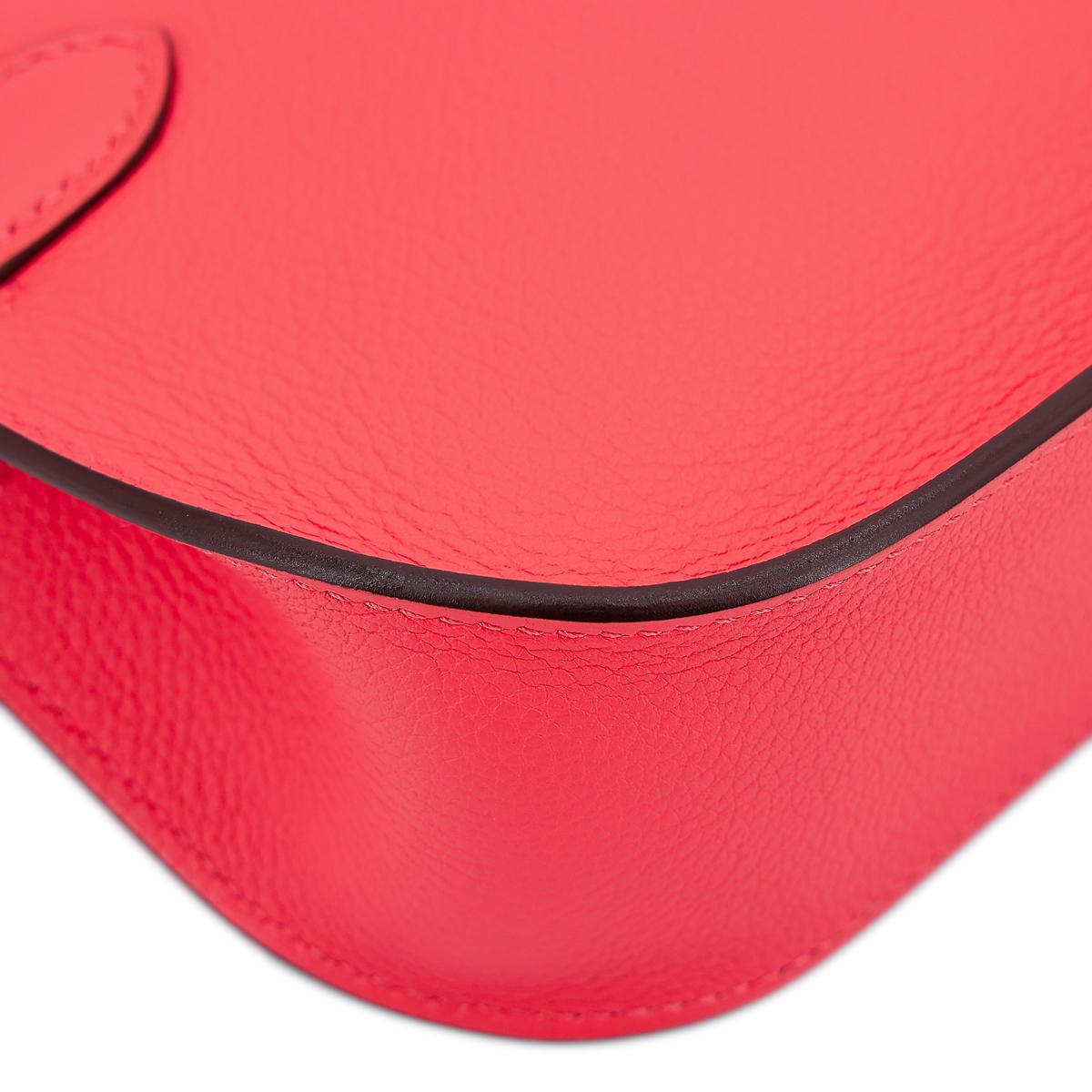 HERMÈS Jypsiere Mini shoulder bag in Rose Texas Evercolor leather with Palladium hardware - 9