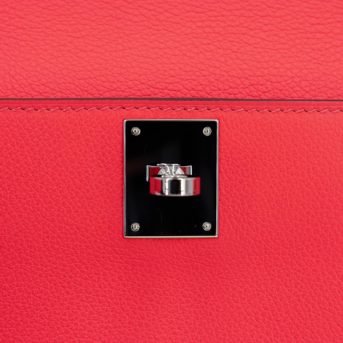 HERMÈS Jypsiere Mini shoulder bag in Rose Texas Evercolor leather with Palladium hardware - 13