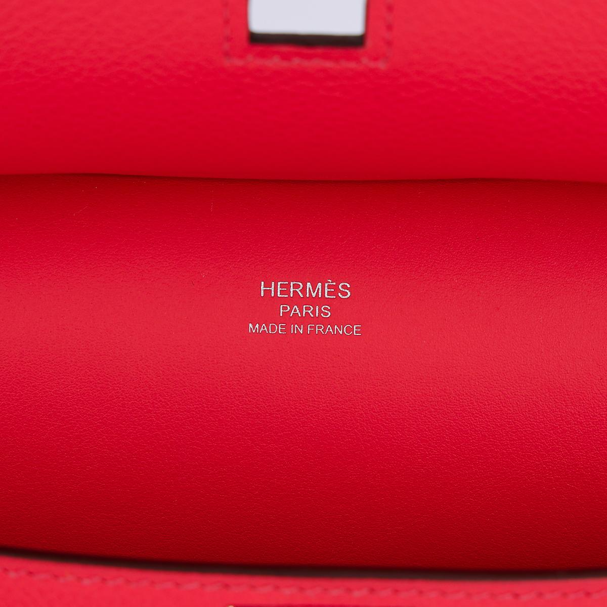 HERMÈS Jypsiere Mini shoulder bag in Rose Texas Evercolor leather with Palladium hardware - 14