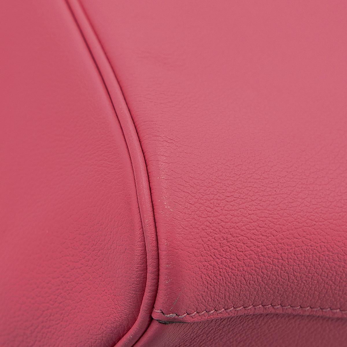 [中古] HERMÈS 愛馬仕 Lindy 30 單肩包 8W Rose Azalee 脣膏粉 Evercolor皮 銀扣 - 19