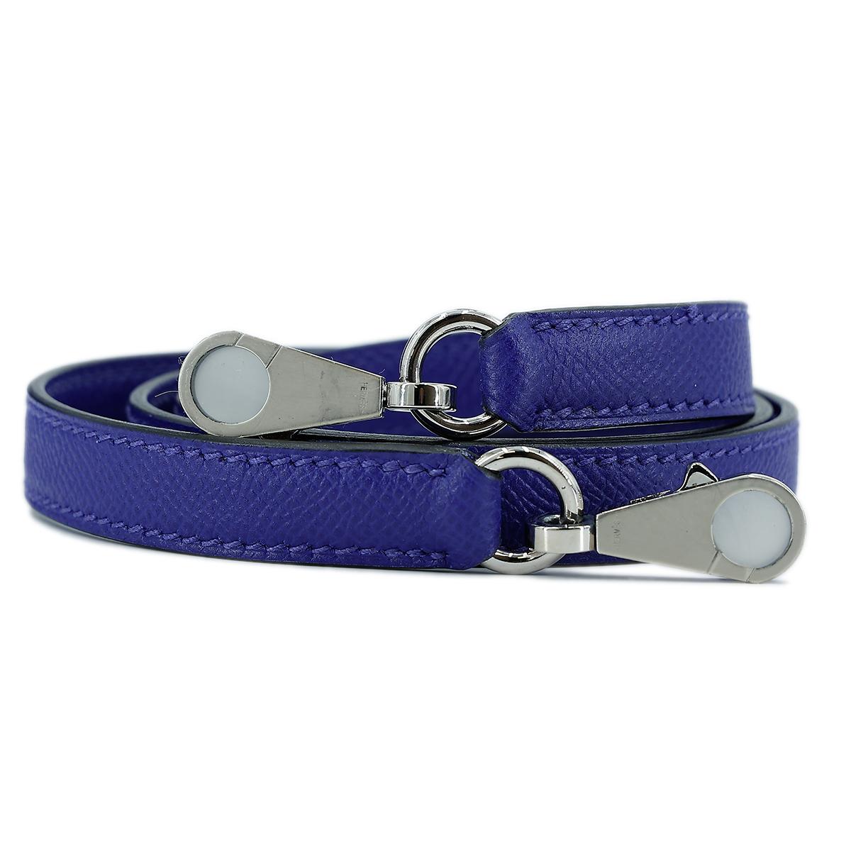 HERMÈS Kelly 25 Sellier handbag in Blue Electric Epsom leather with Palladium hardware - 21