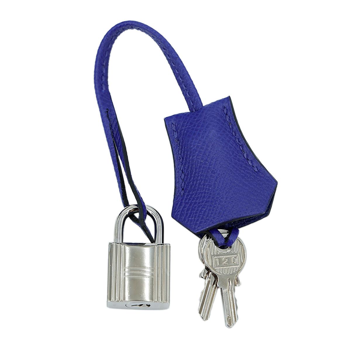 HERMÈS Kelly 25 Sellier handbag in Blue Electric Epsom leather with Palladium hardware - 20