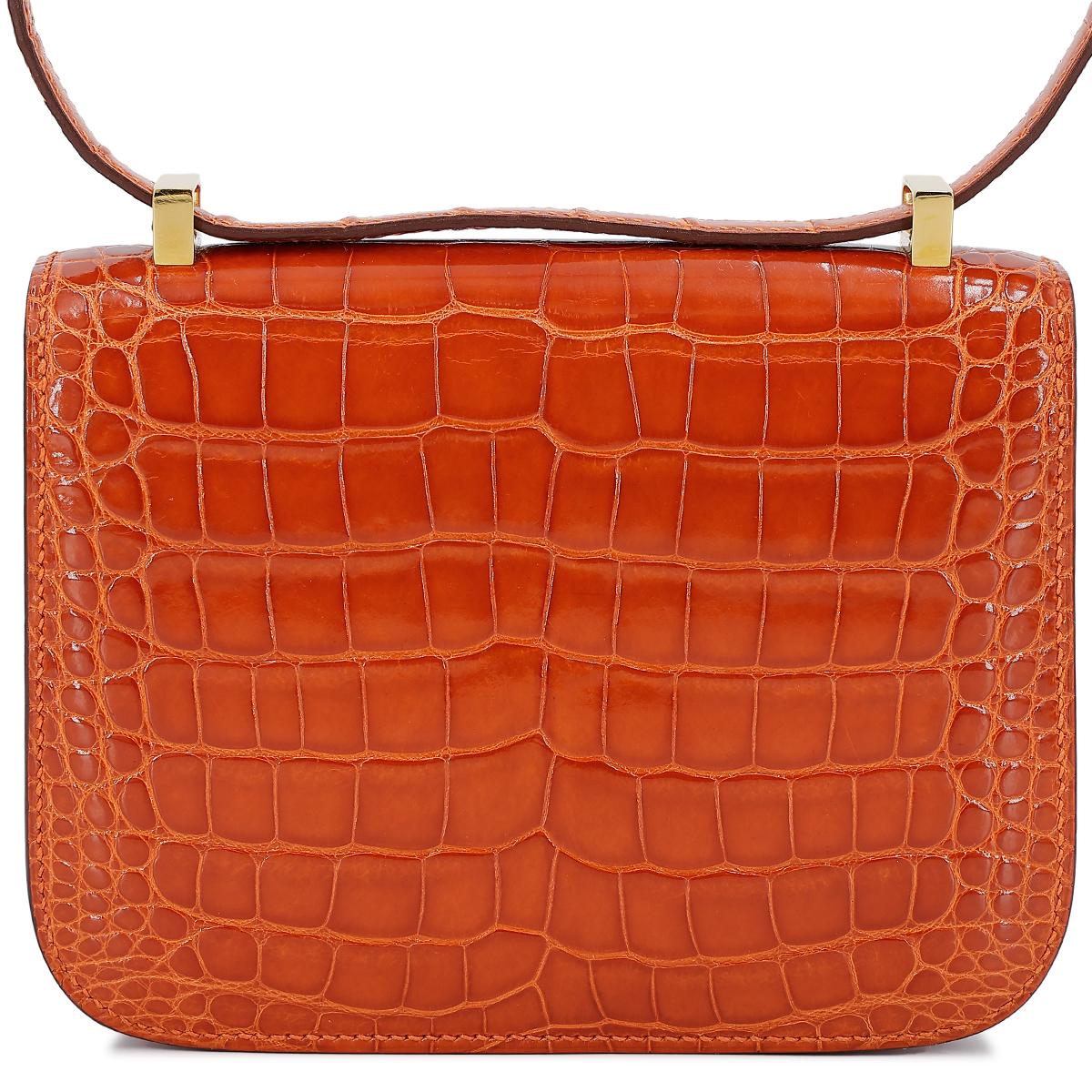 HERMÈS エルメス マイクロコンスタンス オレンジ クロコダイル アリゲーター ゴールド金具 □G刻印 - 3
