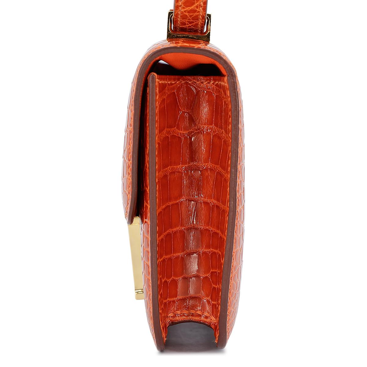 HERMÈS エルメス マイクロコンスタンス オレンジ クロコダイル アリゲーター ゴールド金具 □G刻印 - 5
