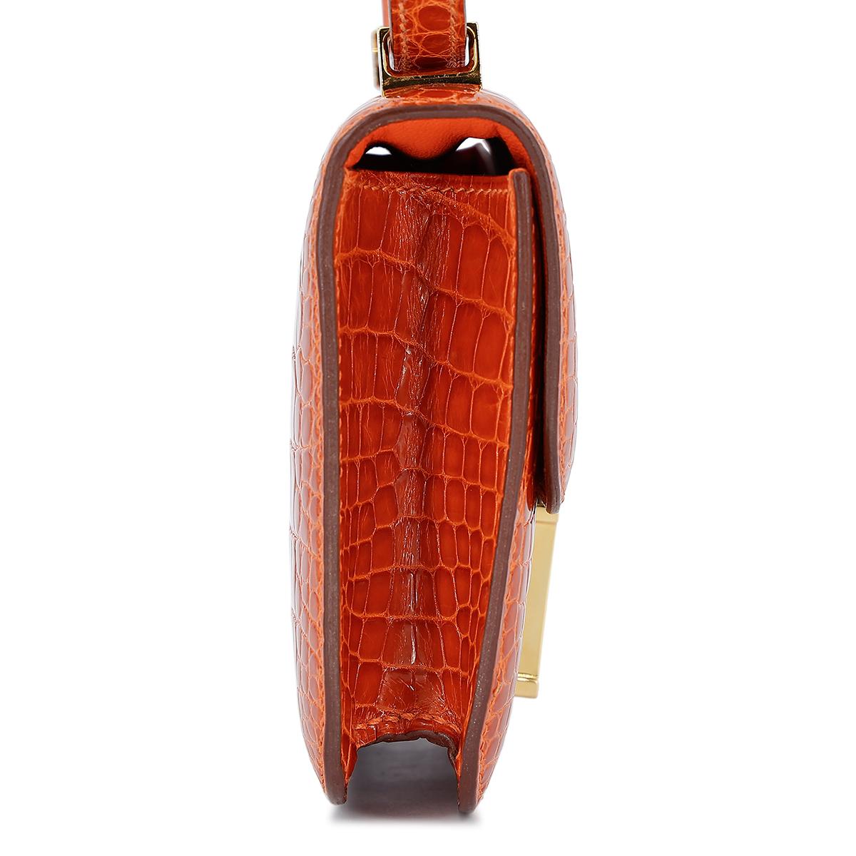 HERMÈS エルメス マイクロコンスタンス オレンジ クロコダイル アリゲーター ゴールド金具 □G刻印 - 4