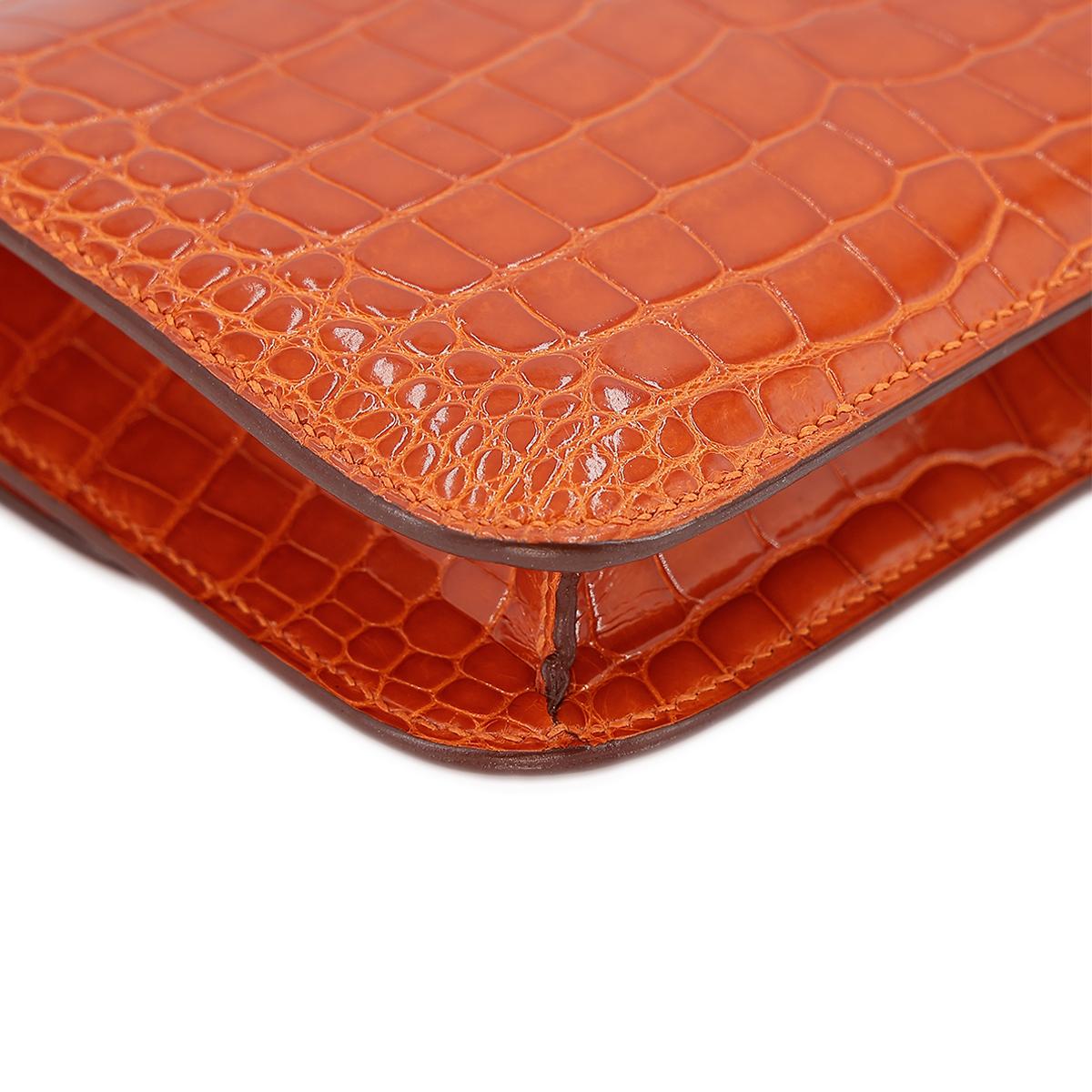HERMÈS エルメス マイクロコンスタンス オレンジ クロコダイル アリゲーター ゴールド金具 □G刻印 - 11