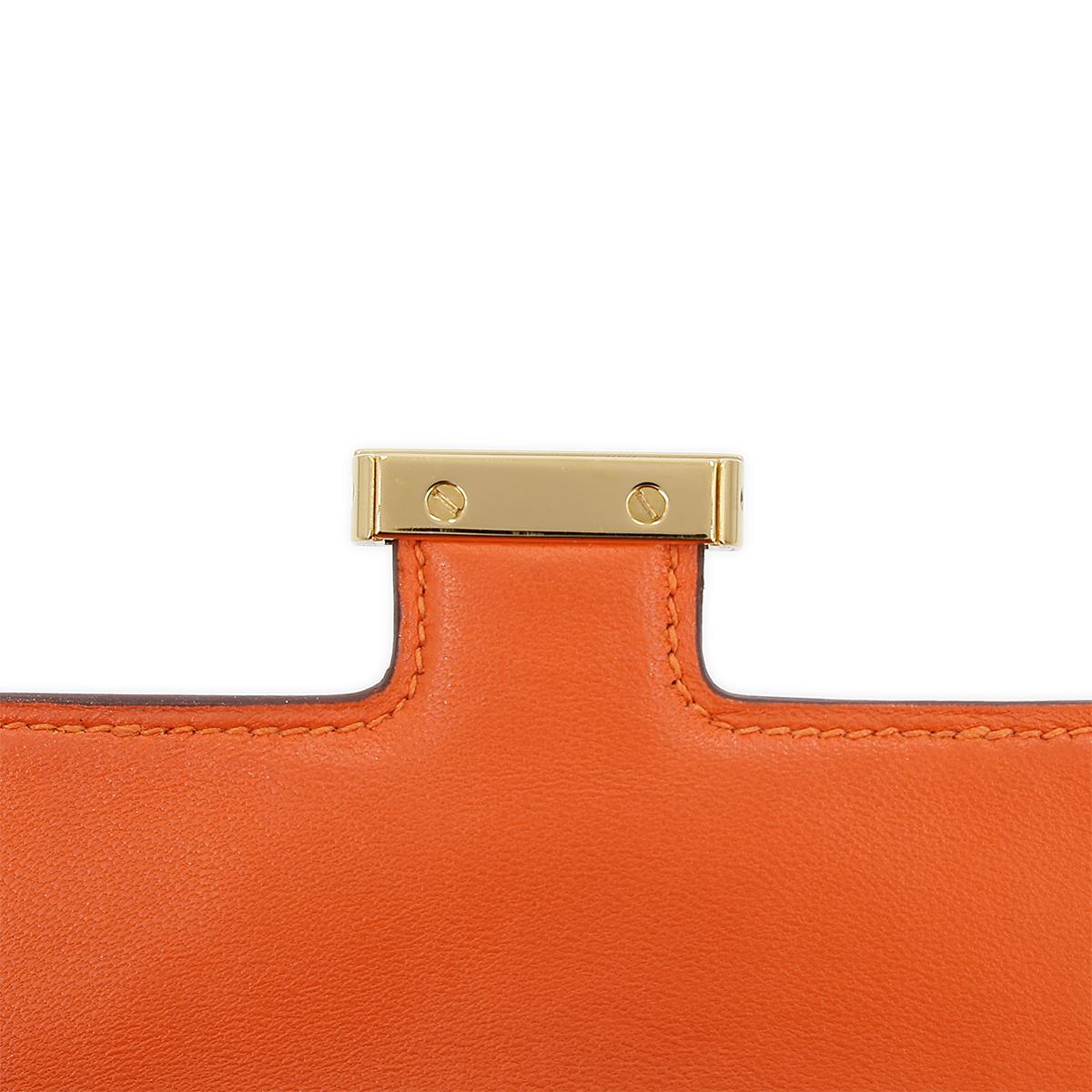 HERMÈS エルメス マイクロコンスタンス オレンジ クロコダイル アリゲーター ゴールド金具 □G刻印 - 18