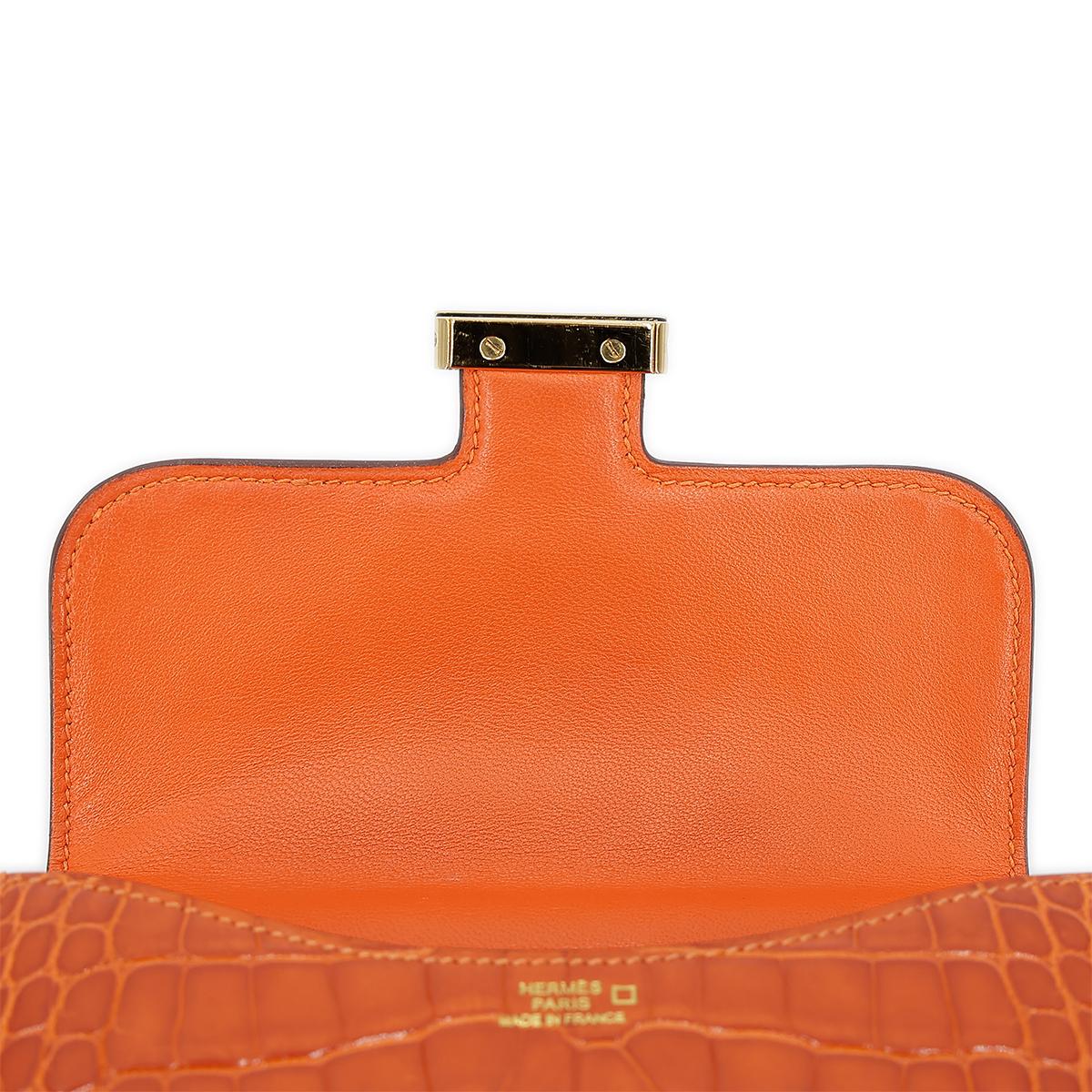 HERMÈS エルメス マイクロコンスタンス オレンジ クロコダイル アリゲーター ゴールド金具 □G刻印 - 19