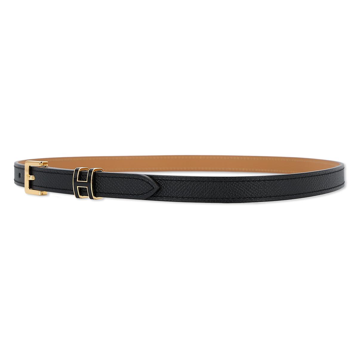 HERMÈS Pop H belt in Black Epsom leather with Gold hardware - 2