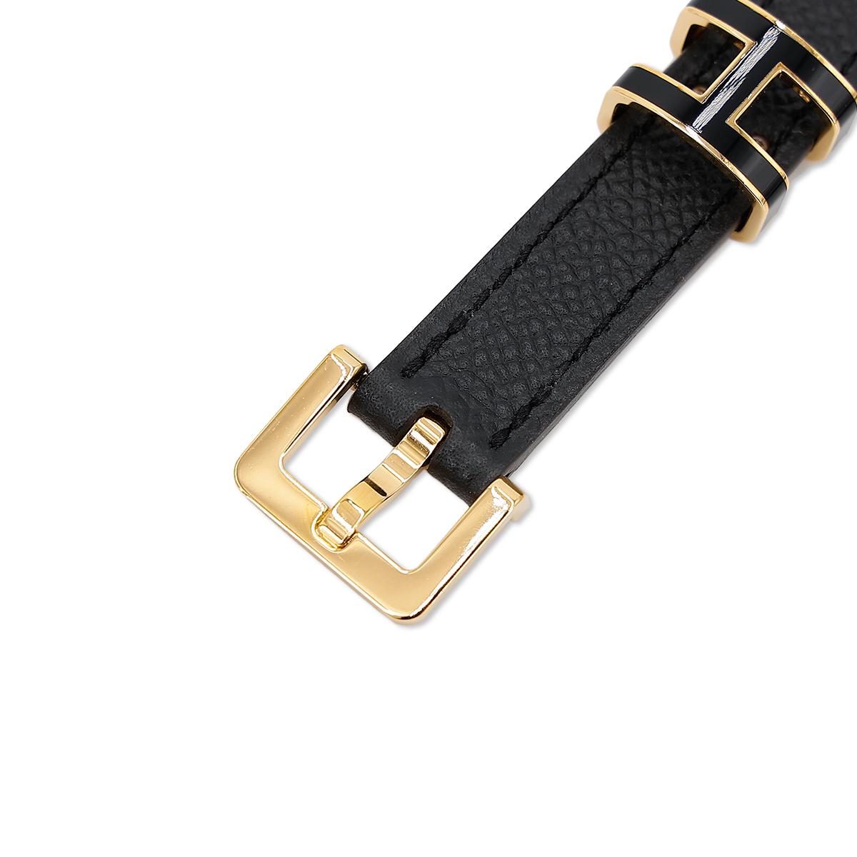 HERMÈS Pop H belt in Black Epsom leather with Gold hardware - 6