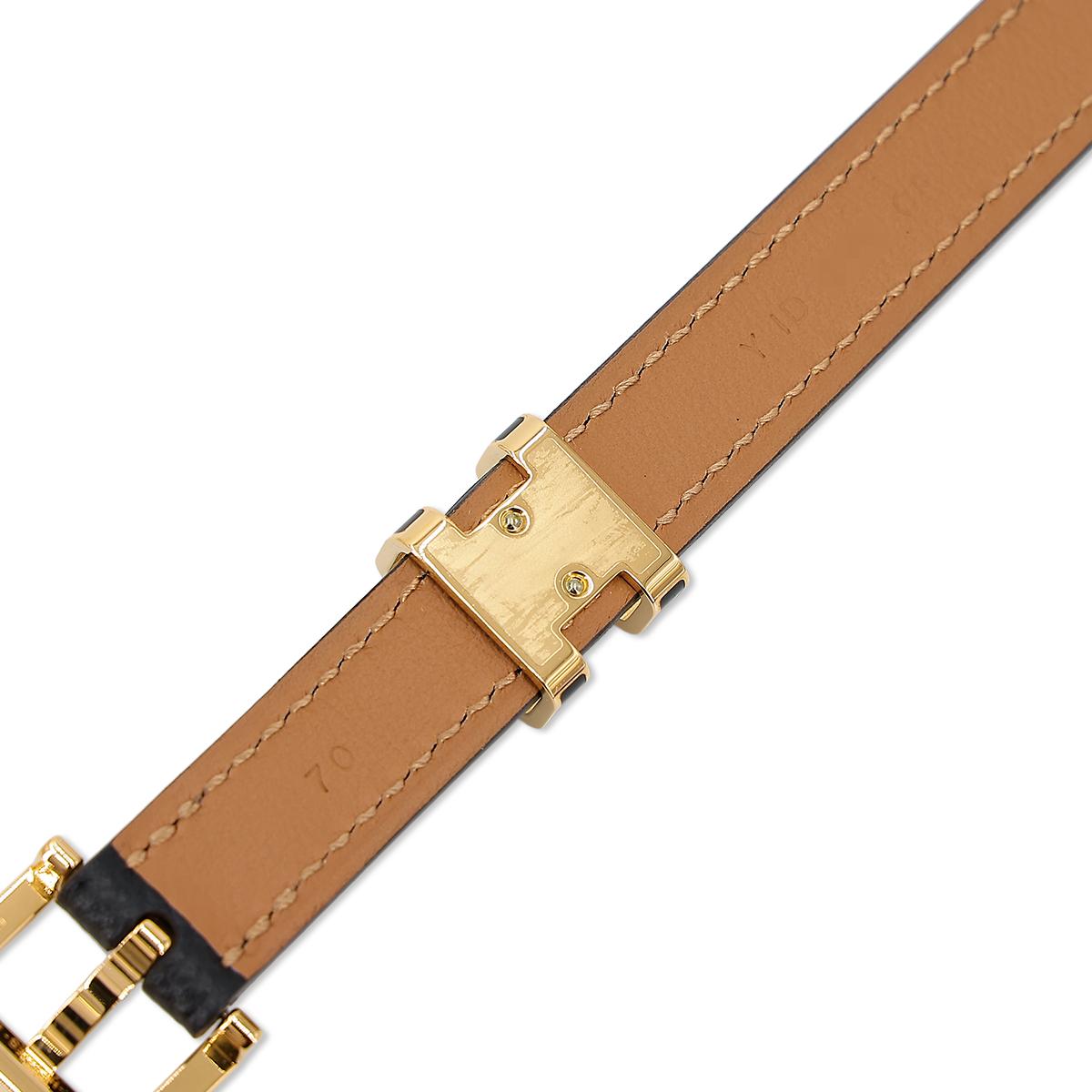 HERMÈS Pop H belt in Black Epsom leather with Gold hardware - 11