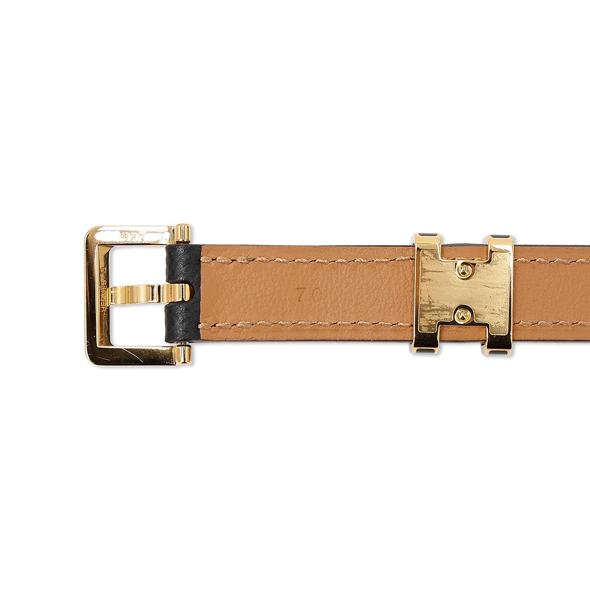 HERMÈS Pop H belt in Black Epsom leather with Gold hardware - 8