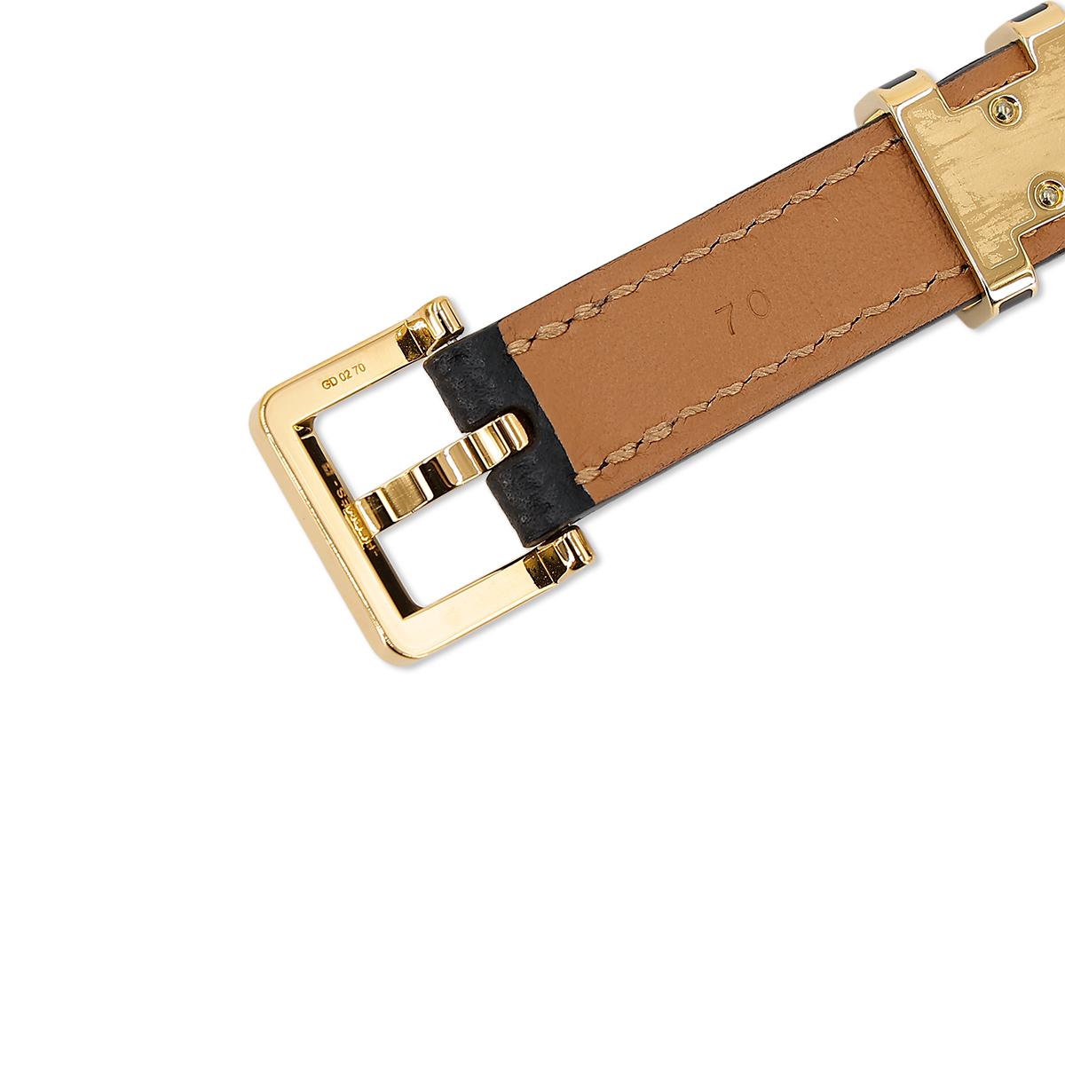HERMÈS Pop H belt in Black Epsom leather with Gold hardware - 10