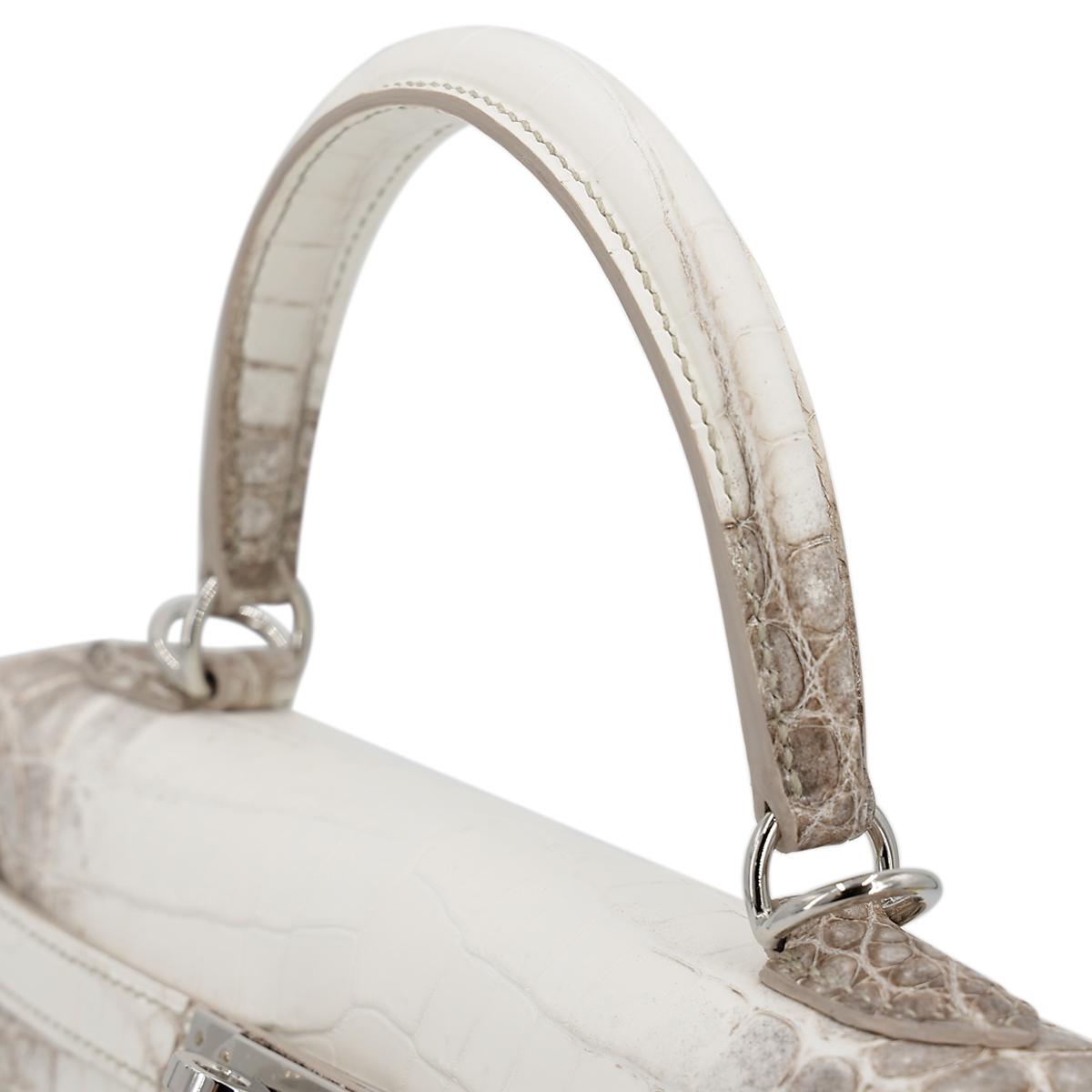 Brand New ( Rank N ) HERMÈS Kelly 25 Himalaya Matte Niloticus Crocodile Palladium hardware U (2022) - 6
