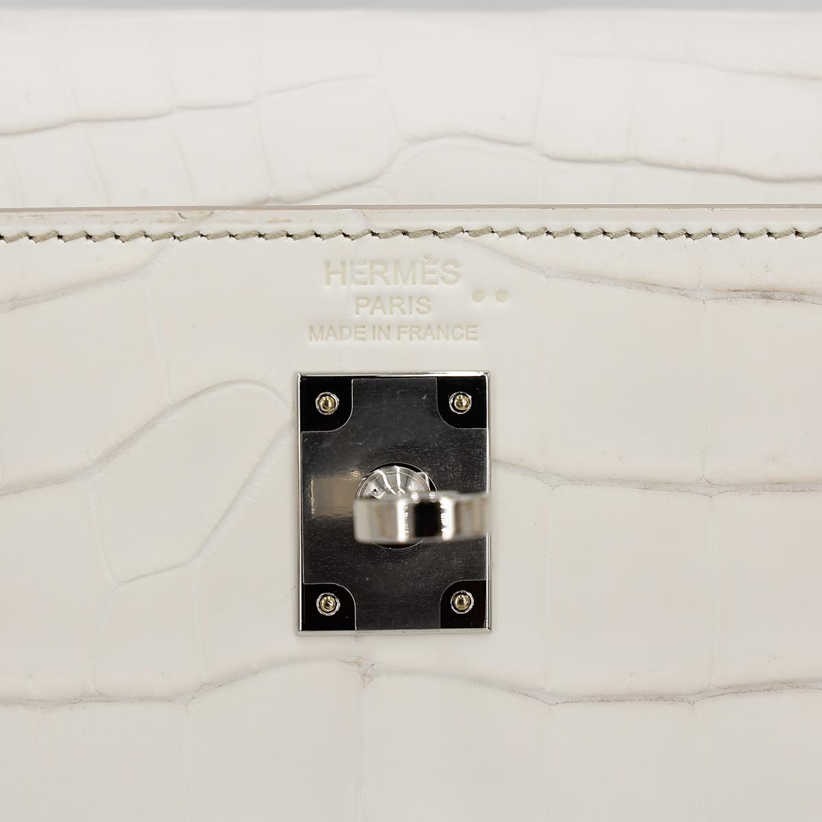 Brand New ( Rank N ) HERMÈS Kelly 25 Himalaya Matte Niloticus Crocodile Palladium hardware U (2022) - 18