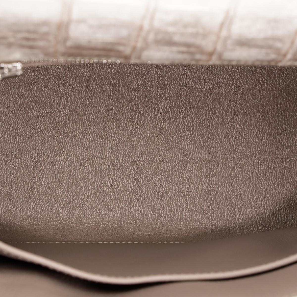 Brand New ( Rank N ) HERMÈS Kelly 25 Himalaya Matte Niloticus Crocodile Palladium hardware U (2022) - 15