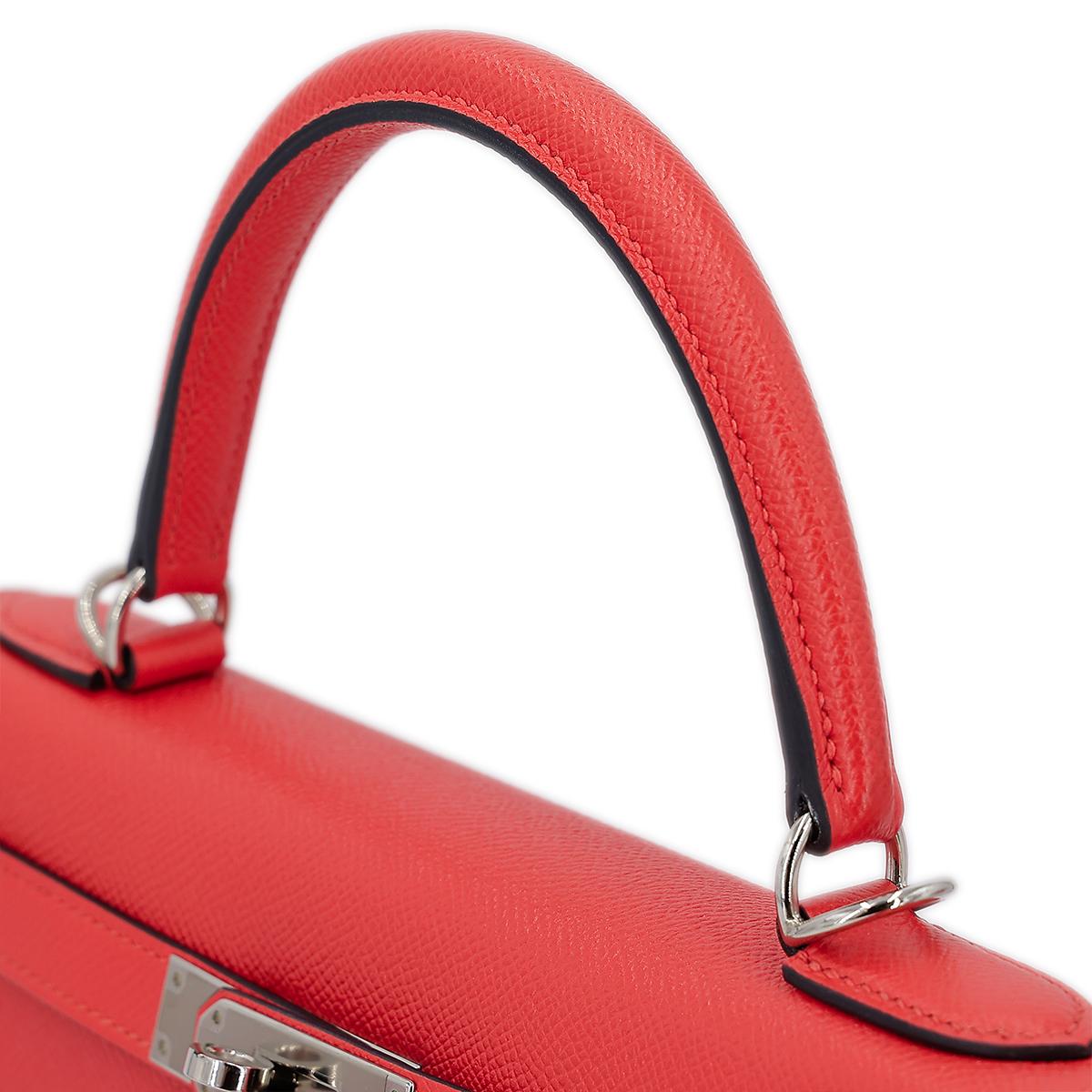 HERMÈS Limited Edition Letter Kelly 28 Kelly Graphie M handbag in Capucine, Jaune Ambre and Blue Obscur Epsom leather, Chevre leather and Sombrero leather with Palladium hardware - 6