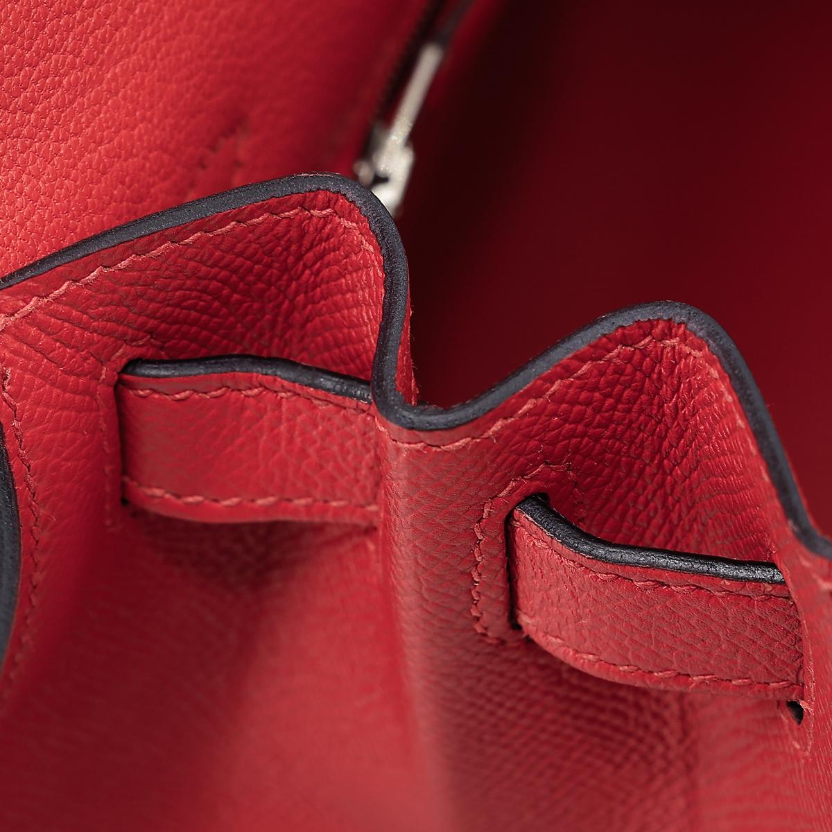 HERMÈS Limited Edition Letter Kelly 28 Kelly Graphie M handbag in Capucine, Jaune Ambre and Blue Obscur Epsom leather, Chevre leather and Sombrero leather with Palladium hardware - 21